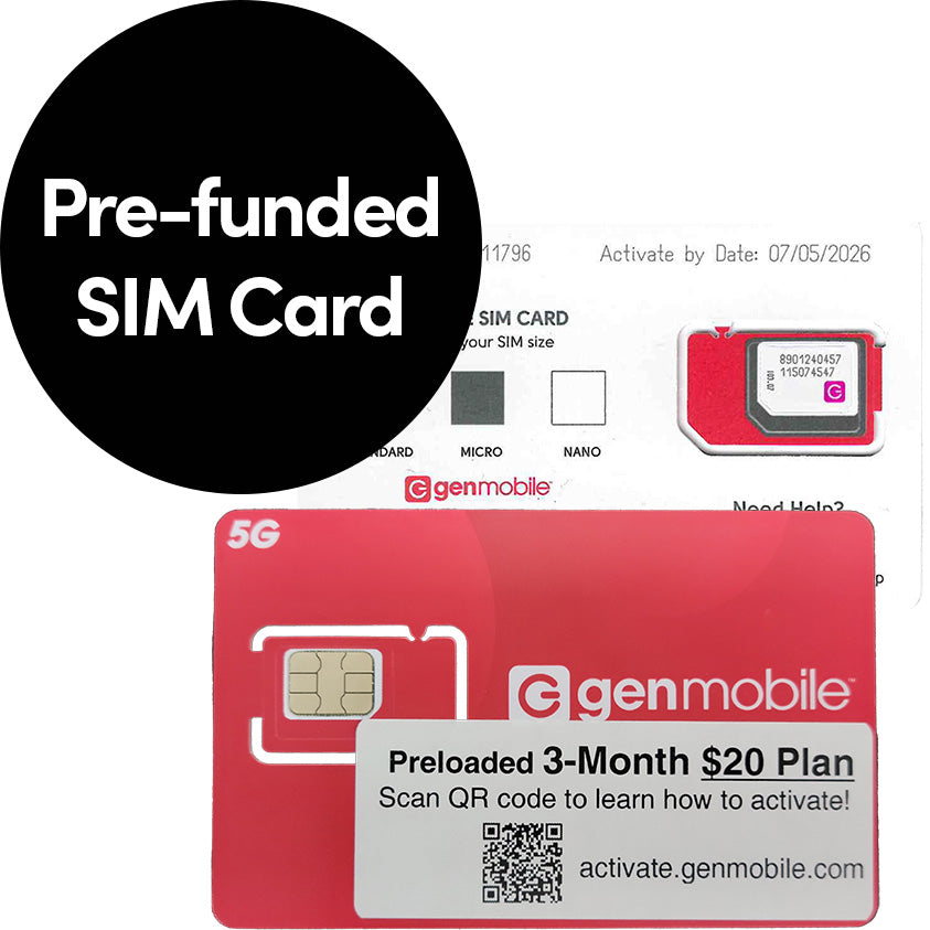 Gen Mobile Triple Sim T-Mobile 3 Month $20 Plan Preloaded - New