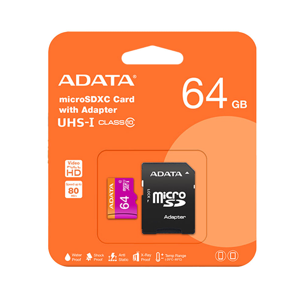 Adata 64GB MicroSD Card - Black - New