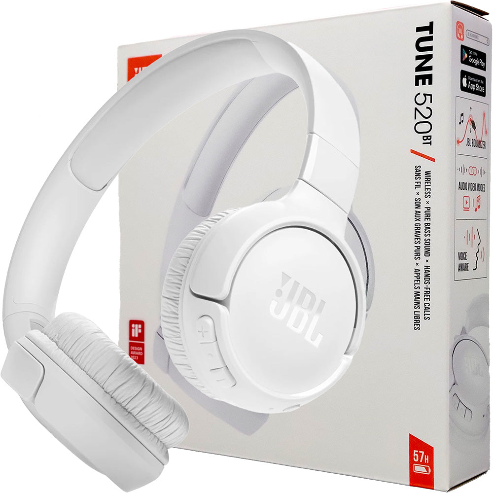 JBL Tune 520BT Wireless Headphones - White - New